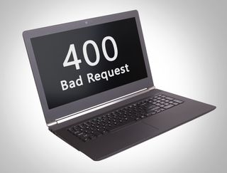A laptop showing an HTTP Error 400 Bad Request code on its screen