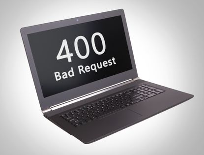 A laptop showing an HTTP Error 400 Bad Request code on its screen