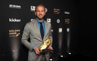 Harry Kane with the European Golden Shoe award, 2024