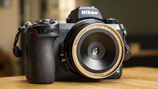 PolarPro LightLeak Lens, 28mm, attached to a Nikon mirrorless camera