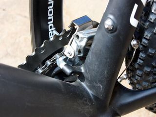 The tiny mounting tabs on the Flash 29 hardtail keep the weight low while also allowing designers more freedom with seat tube shaping.