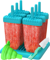 Ozera Popsicle Molds Maker, Reusable Ice Pop Molds Trays $7.99
Ideal for humans as well as their canine counterparts, Ozera Popsicle Molds Maker features six simple molds with a bold blue design. Put the fruit and treats in the molds, then use a rawhide stick as the popsicle stick. 