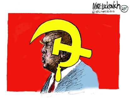 Political cartoon U.S. Donald Trump Communist symbol
