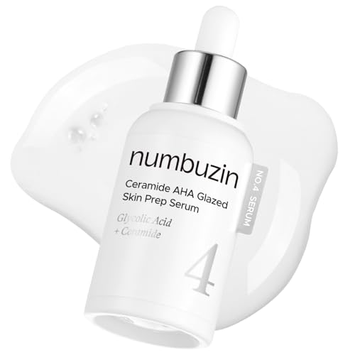 Numbuzin No.4 serum | Ceramide AHA glazed skin preparation serum | Exfoliation, Skin Barrier Repair, Facial Skin, Korean Glass Skin | Glycolic Acid, PHA, Ceramide, Panthenol | For Flake Skin | 1.01 fl.oz