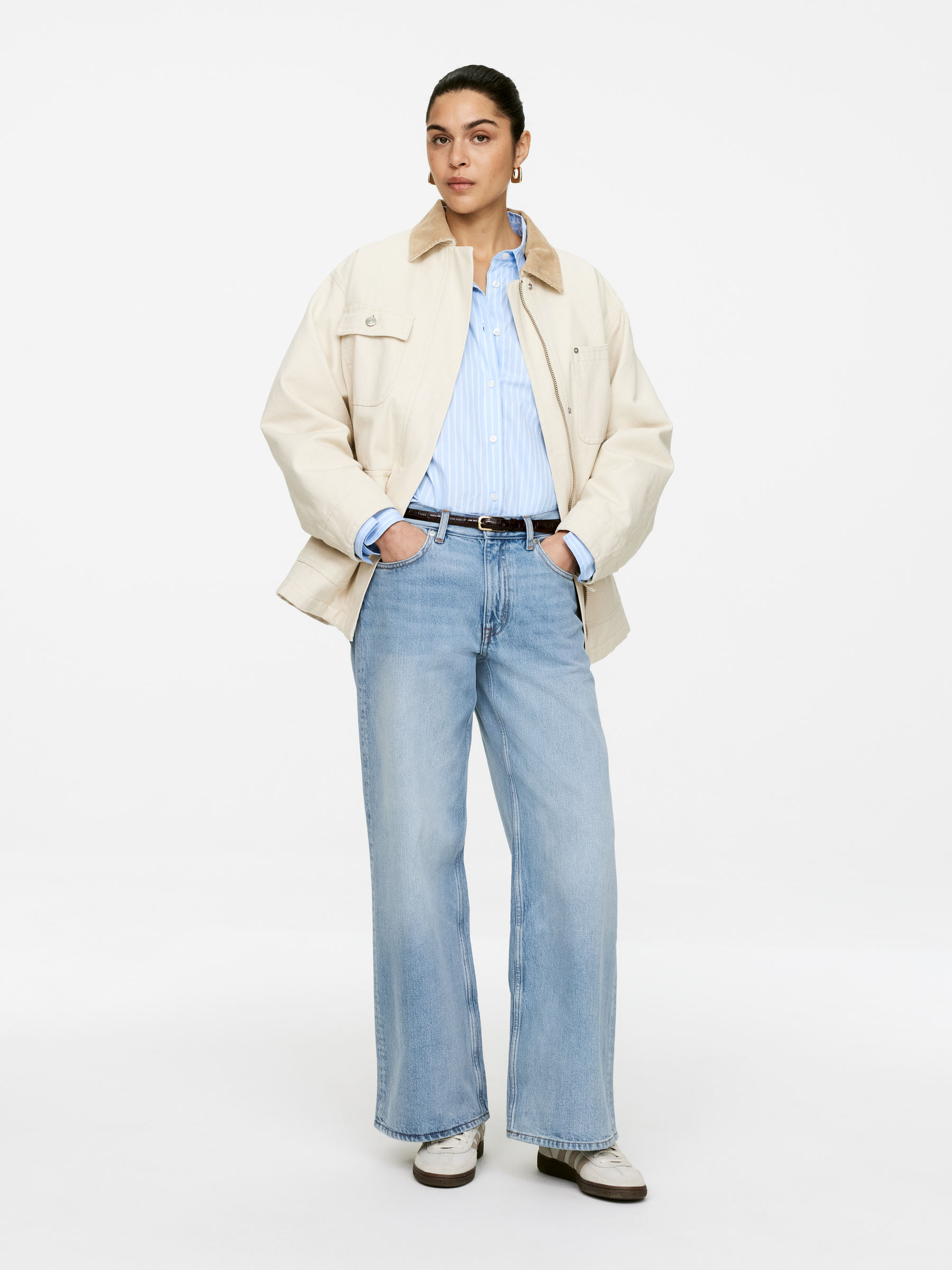 Cloud loose wide jeans - wash blue - women - Arket GB