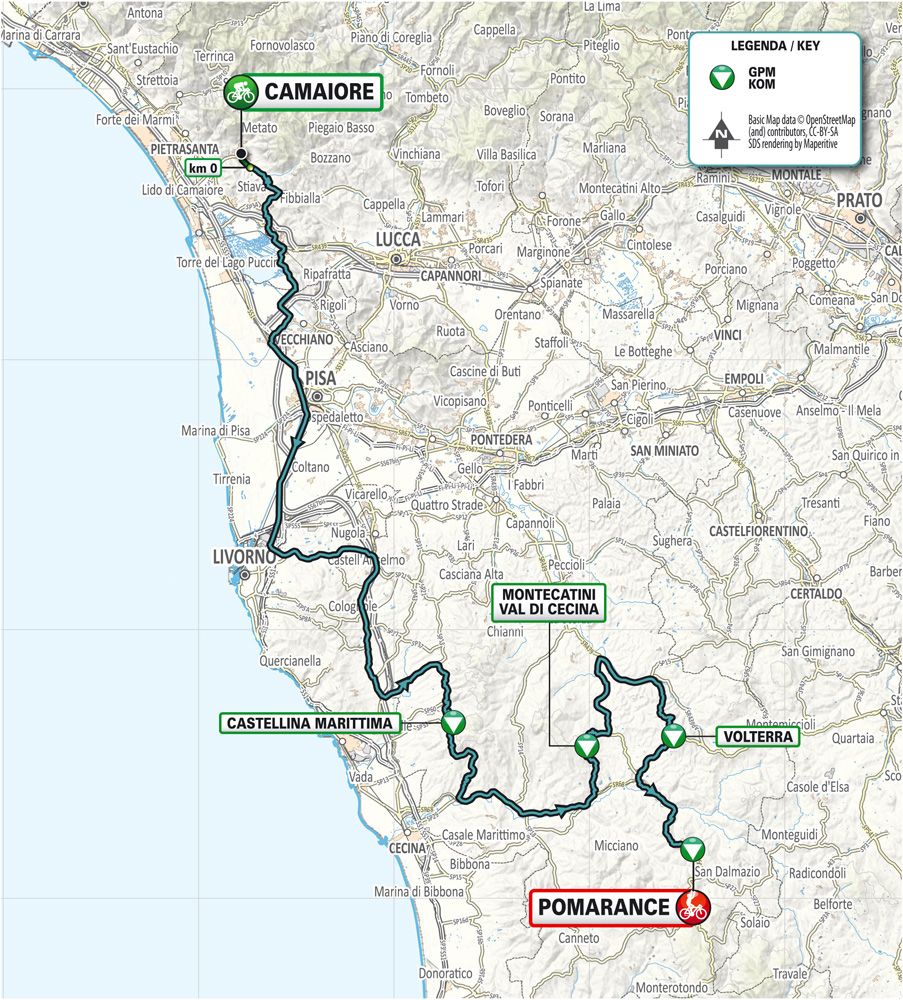 Stage 2 of the 2019 Tirreno-Adriatico heads south to Pomerance
