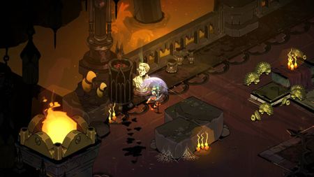 Hades 2 Melinoe swinging pick at Marble bust