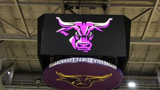 The new centerhung display showing the Minnesota State Maverick in purple. 