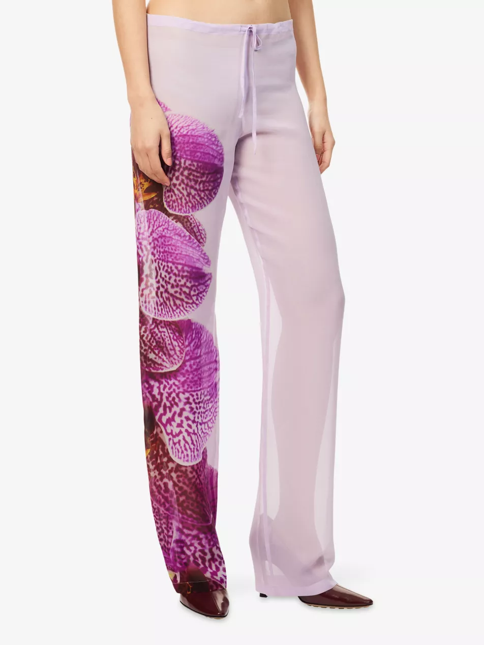 Puvis Straight-Leg Sheer Silk Trousers