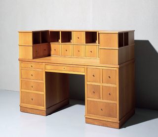 Image of a large 'solid' wooden desk