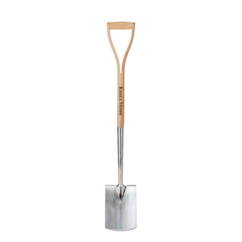 Kent &amp;amp; Stowe Garden Life Stainless Steel Digging Spade, Light and Compact Traditionally-Styled Garden Tool, All Year Round Made From Stainless Steel and Ash Wood