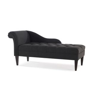 Harrison Tufted Roll Arm Chaise Lounge Jet Black