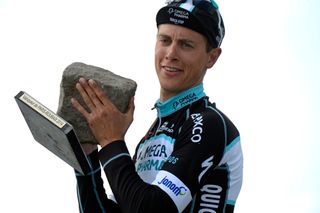 Niki Terpstra with his 2014 winner's trophy (Watson)