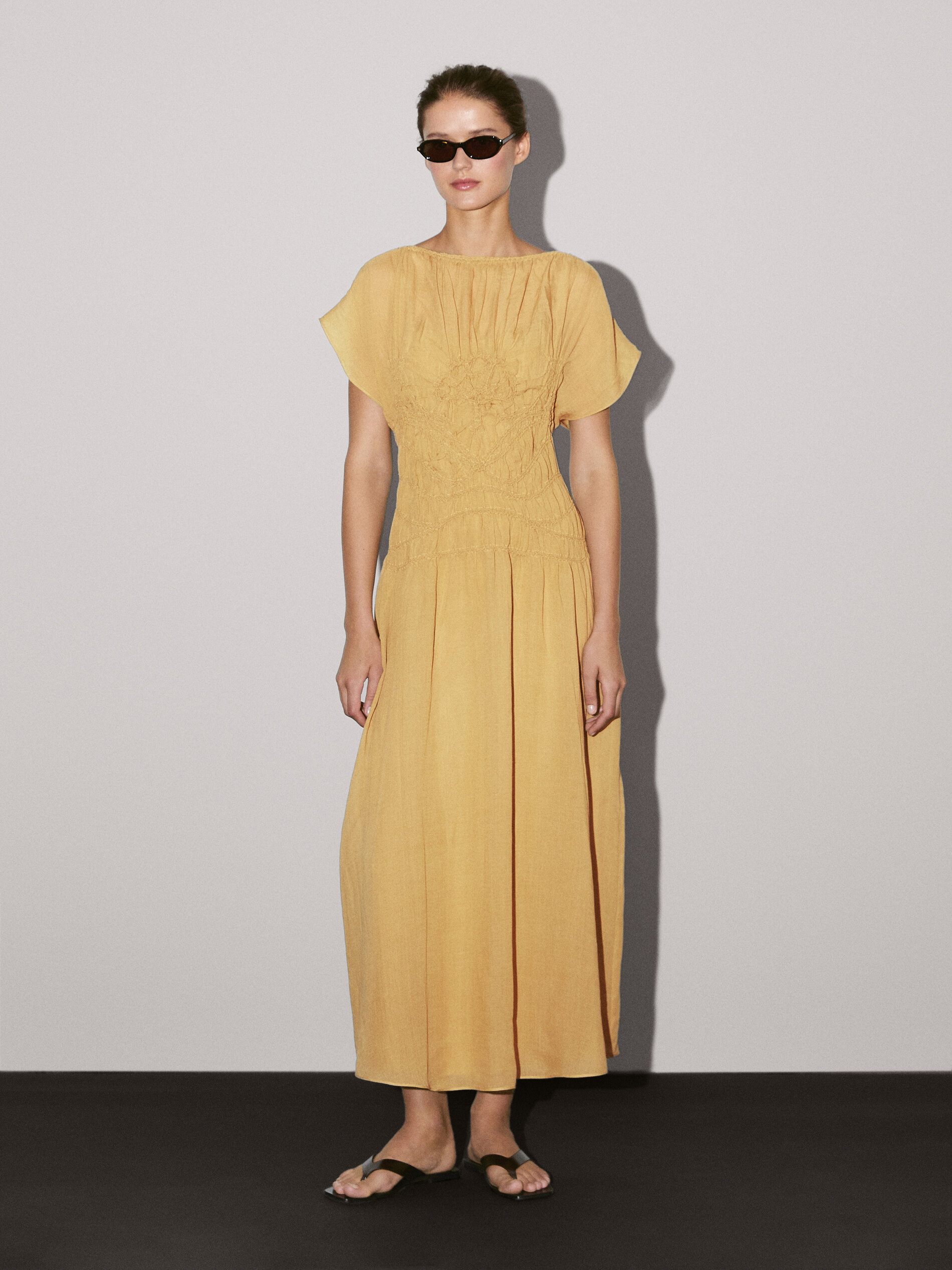 Midi Dress With Embroidered Detail