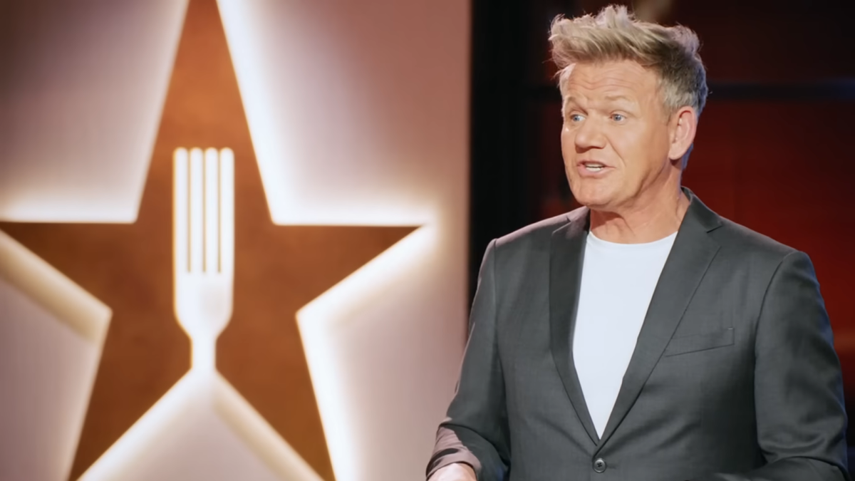 Gordan Ramsay and his logo for Gordon Ramsay Food Stars.