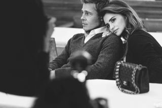 Brad Pitt and Penelope Cruz behind the scenes of Chanel bag campaign