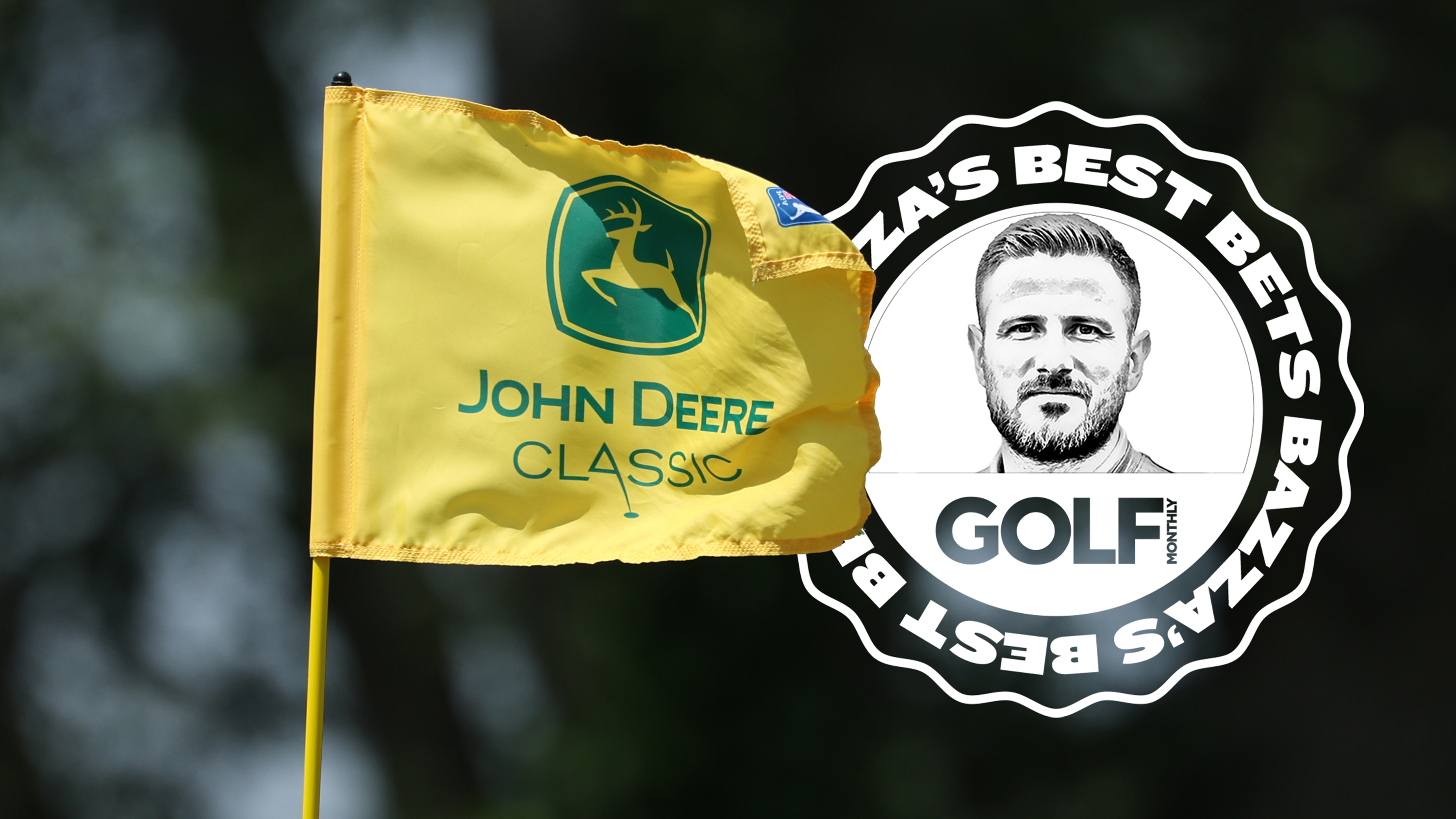 John Deere Classic flag with the Bazza's Best Bets logo
