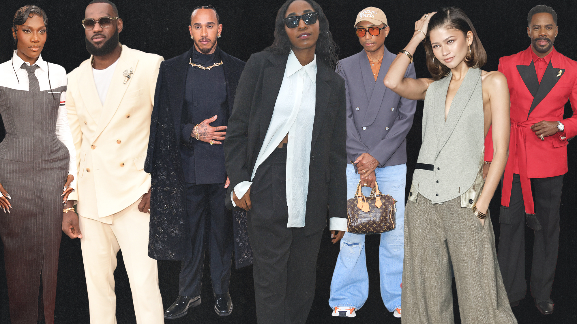 a collage of guests and co-chairs for the met gala