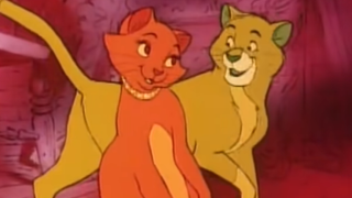 Two of the main characters dancing in "Everybody Wants to be A Cat" in The Aritocats.