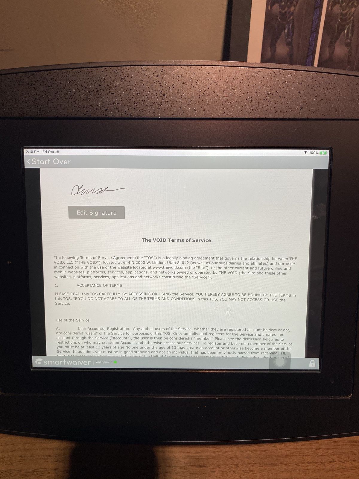 The Void documents to sign