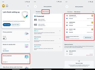 Android Defender other devices stats