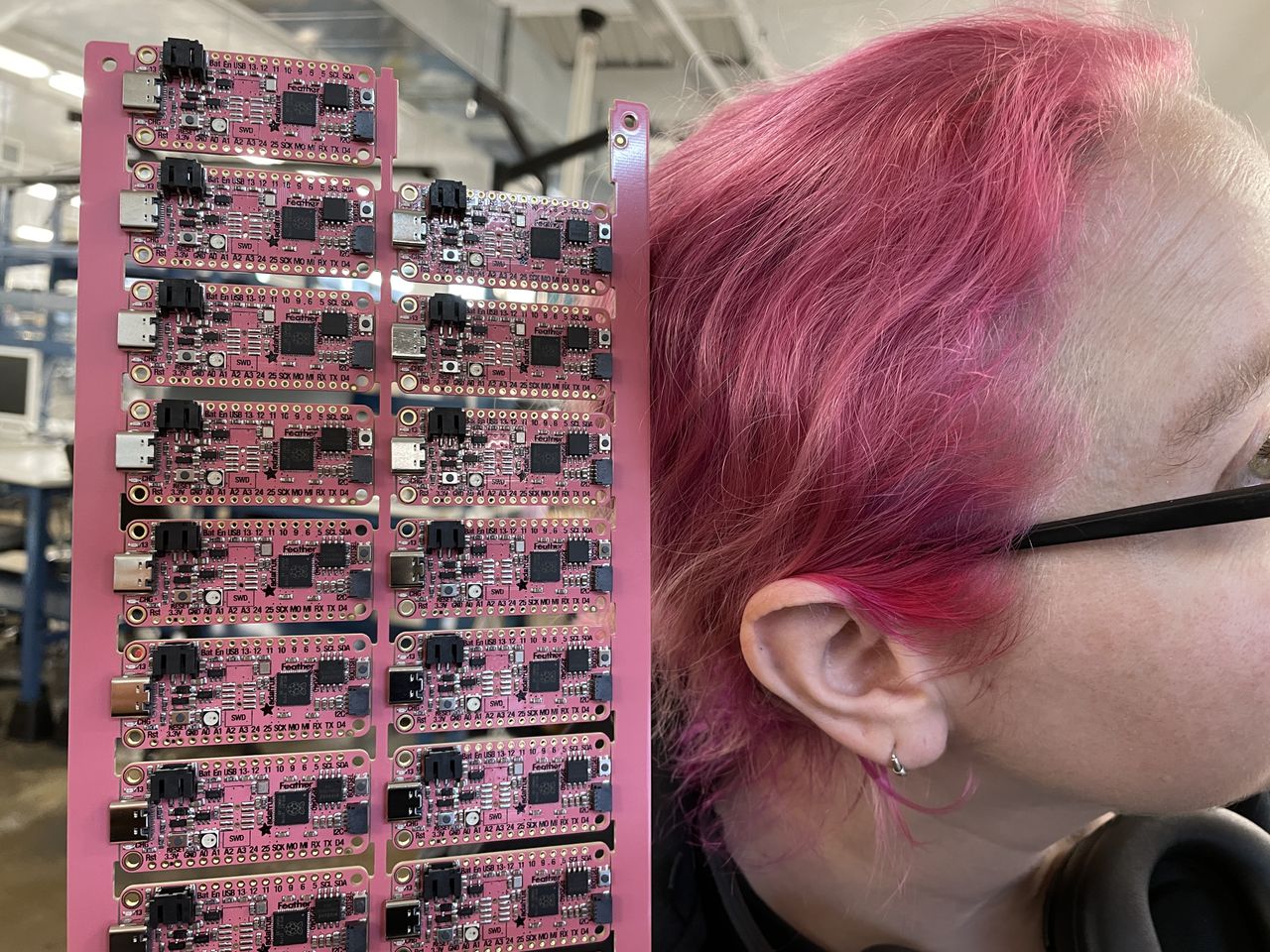 Pink PCBs from Adafruit