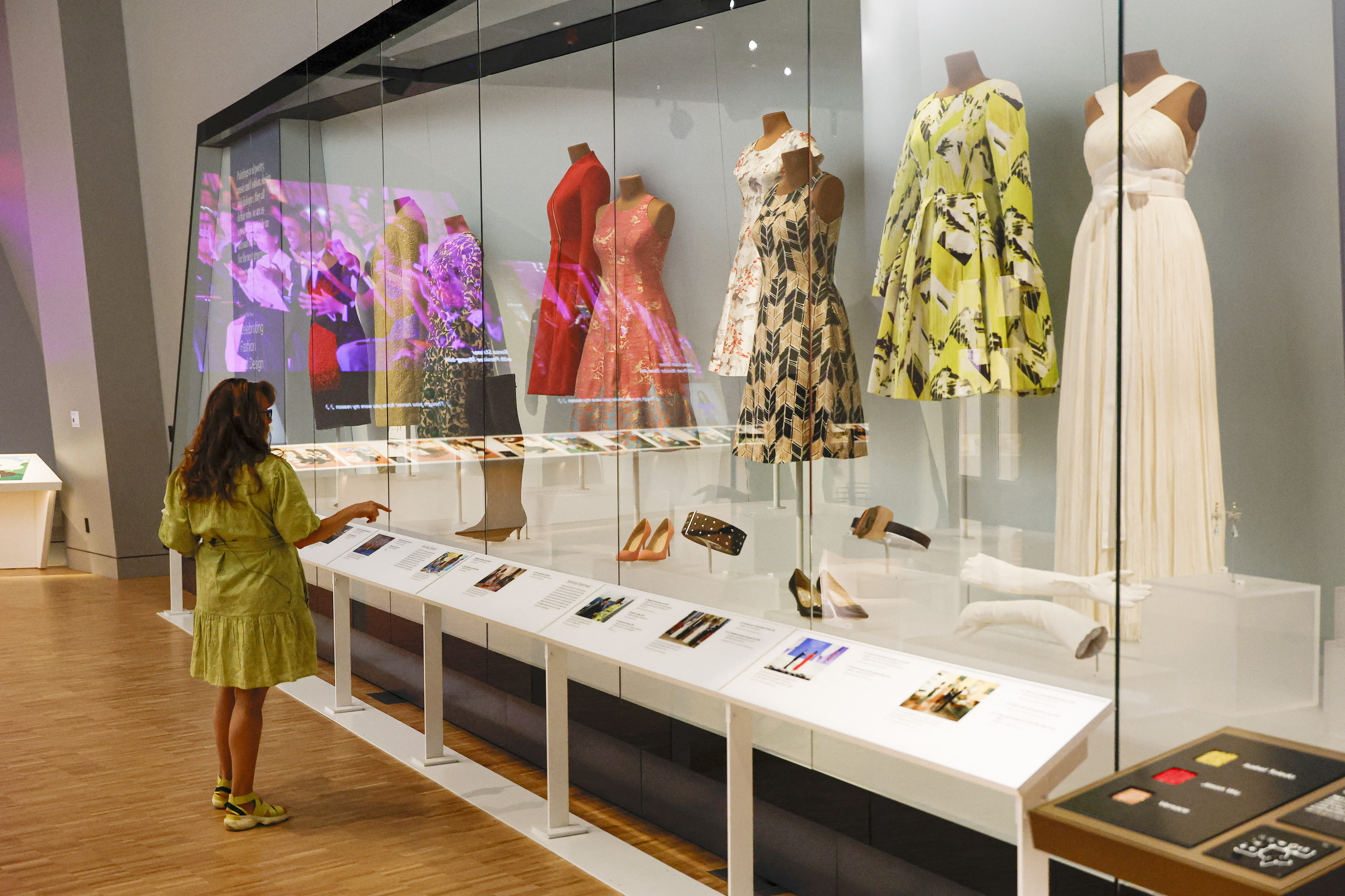 Michelle Obama's gowns inside the Barack Obama Presidential Center's museum