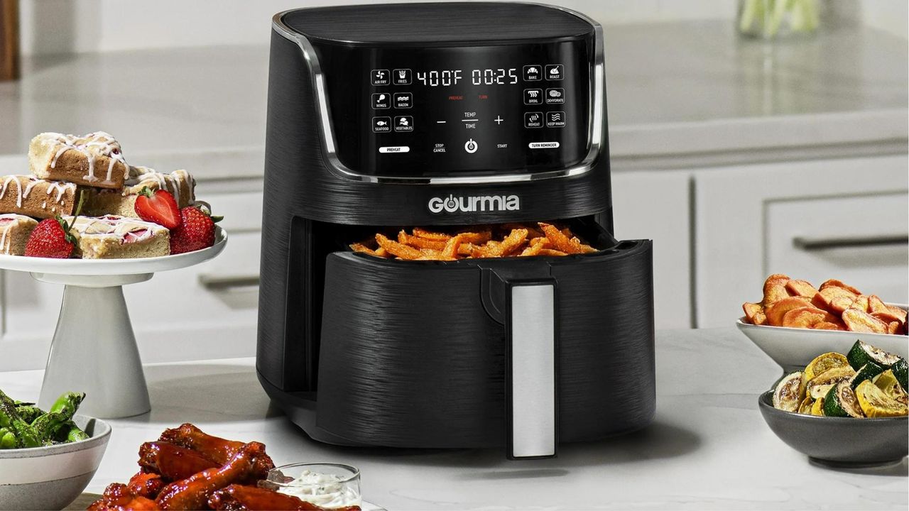 Gourmia 4-Quart Digital Air Fryer with 12 One-Touch Presets, New, GAF414, 12 in High