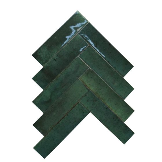 Annabelle Green Gloss Ceramic Wall Tile 7.5x30cm