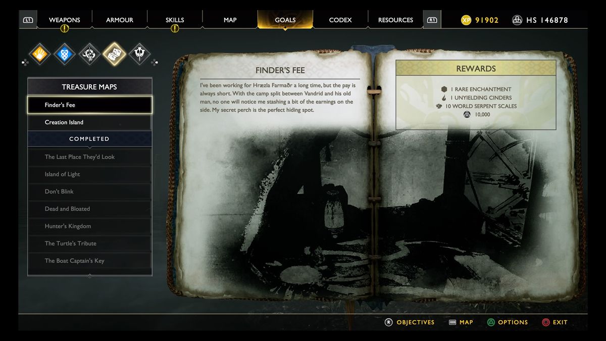 God of War treasure map locations