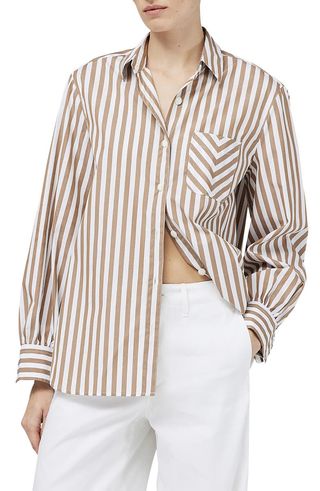 Maxine Stripe Cotton Button-Up Shirt