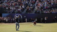 Ryan Fox celebrates after holing a putt on the 18th green at The Open Championship