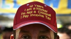 Immigrant at protest in 2006