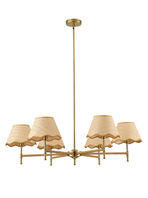 Rattan Scallop Chandelier 