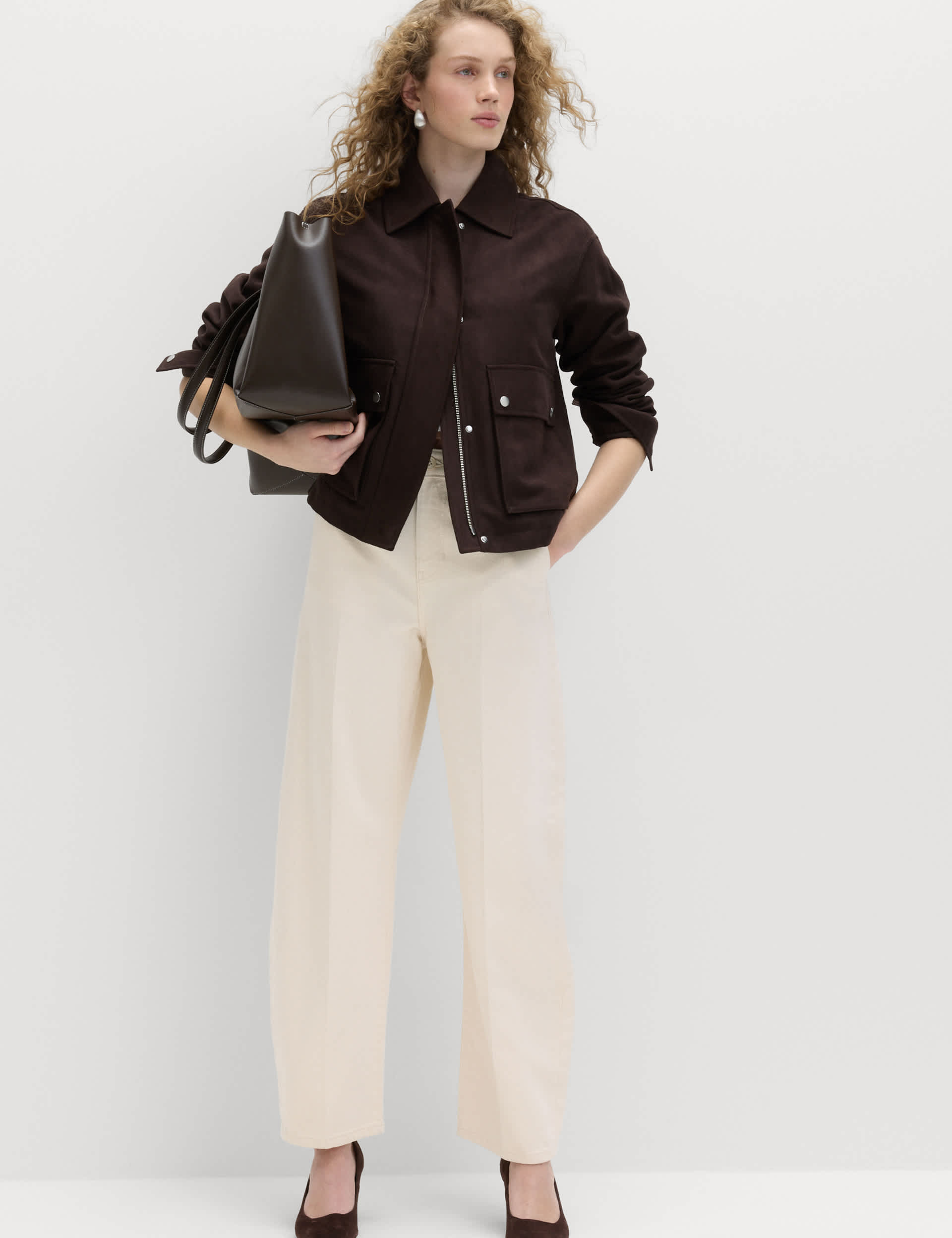 Pure Cotton Crease Front Barrel Leg Trousers