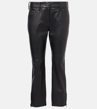 Low-Rise Leather Capris