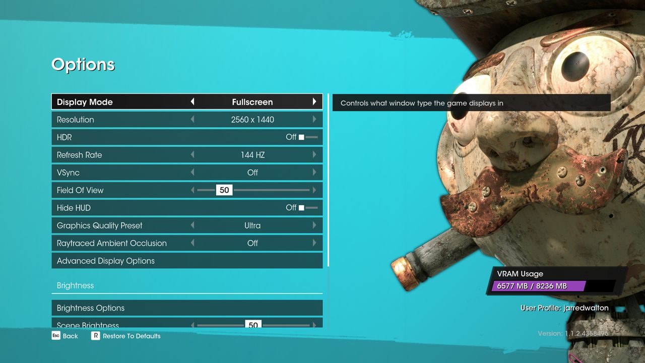Saints Row 2022 settings screens