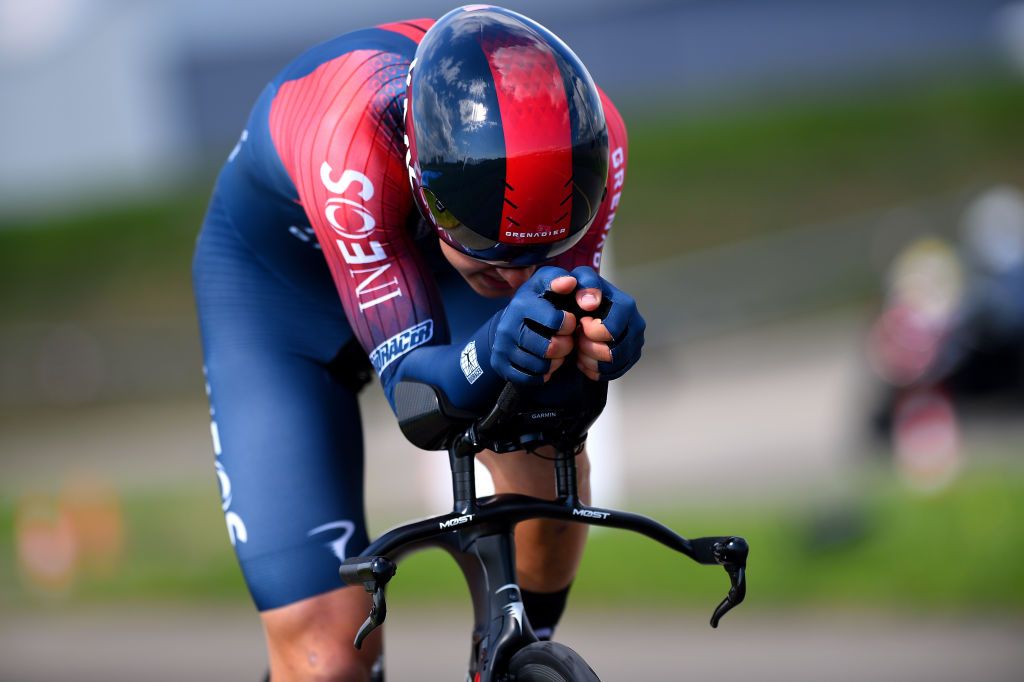 LAUSANNE SWITZERLAND APRIL 26 Magnus Sheffield of United States and Team INEOS Grenadiers sprints during the 75th Tour De Romandie 2022 Prologue a 512km individual time trial from Lausanne to Lausanne ITT TDR2022 on April 26 2022 in Lausanne Switzerland Photo by Dario BelingheriGetty Images