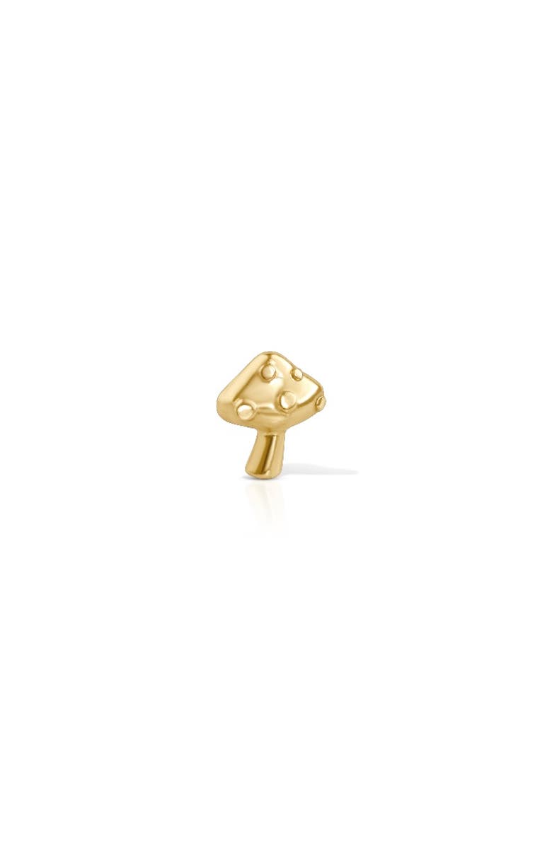 14k Yellow Gold Mushroom Stud