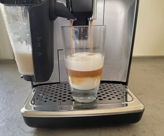 Philips 5400 Series LatteGo making a latte