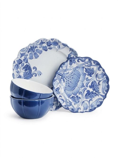 Inky 12 Piece Dinner Set - Blue