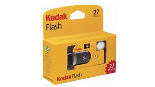 Product shot of Kodak Flash Disposable Camera, one of the best disposable cameras