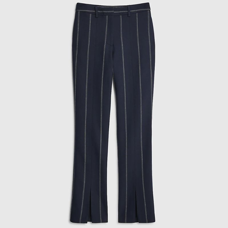 River Island navy pinstripe suit trousers
