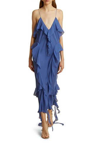 The Pim Ruffle Silk Charmeuse Dress