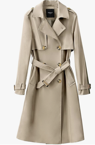 Orolay Long Trench Coat for Women with Belt Lightweight Double-Breasted Duster Trench Coat Slim Fit