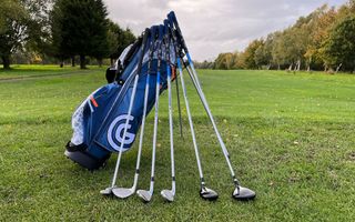 Cleveland Golf Junior Set Review resting on the course showing off its excellent bag and clubs