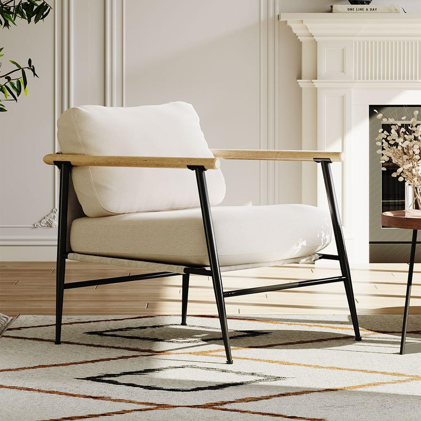 Kabinet Uk Linen Armchair With Thick Cushion