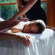 Vaginal massage: A woman having a massage