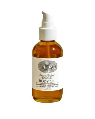 Anima Mundi Rose Body Oil - Botanically Dense Adaptogenic Collagen Oil - Made with Organic Moringa Oil and Jojoba Oil for Skin Rejuvenation - Rose Scented Hydrating Body Oil (4oz / 118ml)