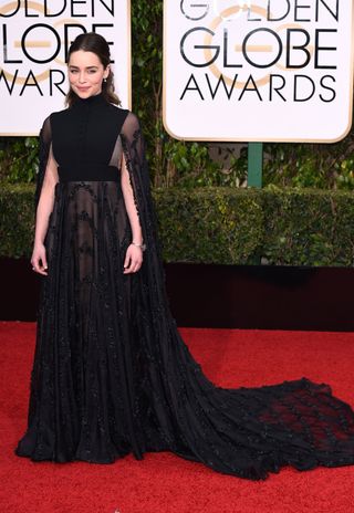Emilia Clarke at the Golden Globes 2016